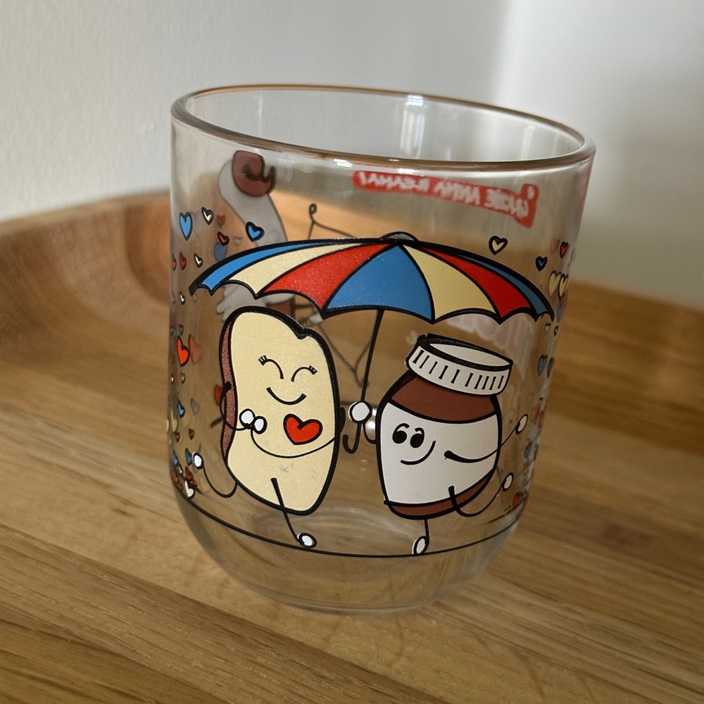Nutella Glass 8 ounce with Italian Catchphrase from Italian Kids